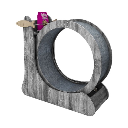Pet Scene Cat Exercise Wheel Toy with Storage Shelf,Size 78x78x35CM,Cat Running Treadmill Exerciser Scratcher Board Furniture, Roller Sports Cat Pet Play Gym Equipment with Carpet Runway,Grey Black - Grey Black