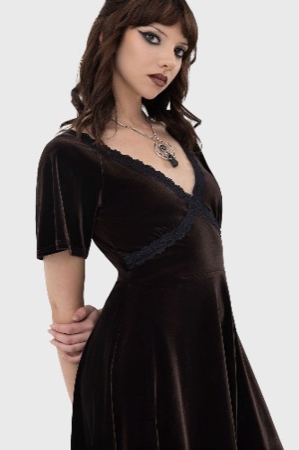 Echelia Dress - S / Sepia / 92% Polyester 8% Elastane