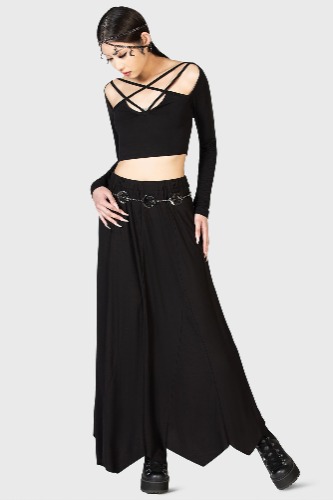 Twilight Hour Maxi Skirt - S / Black / 96%Viscose 4%Elastane