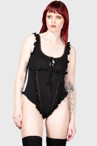 Moon's Madness Bodysuit - M / Black / 95% Viscose 5% Elastane