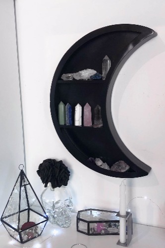 Luna Wooden Shelf - One Size / Black / 100% Wood