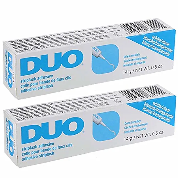 DUO Strip Eyelash Adhesive Clear, for Fake Strip Lash, 0.5 oz, 2-Packs - 0.5 oz (Pack of 2) - Clear