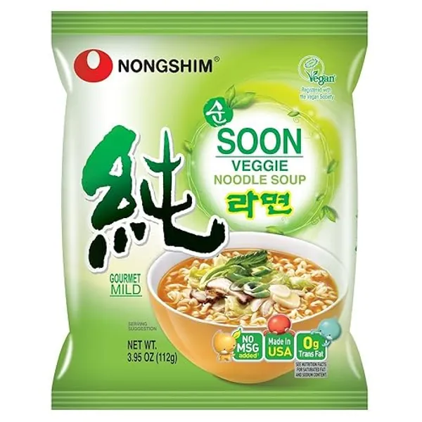 Nongshim Soon Veggie Noodle Soup, 3.95 Ounce