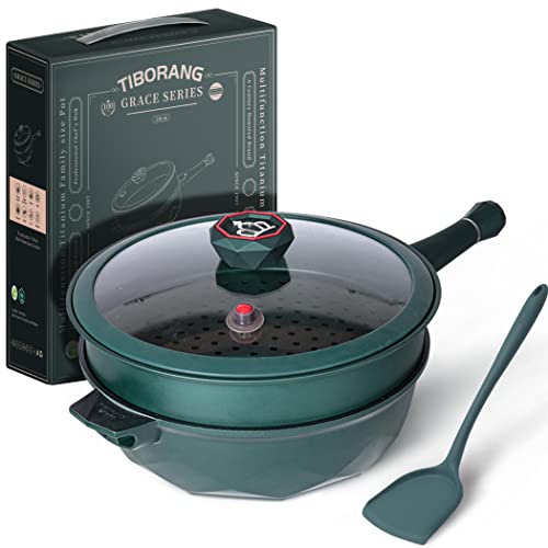 TIBORANG Grace Series 28 cm 8 in 1 Multipurpose Titanium Large Size Pot (Green) - Green