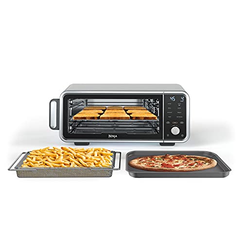 Ninja SP201 Digital Air Fry Pro Countertop 8-in-1 Oven with Extended Height, XL Capacity, Flip Up & Away Capability for Storage Space, with Air Fry Basket, Wire Rack & Crumb Tray, Silver - 8-in-1 with Extended Height