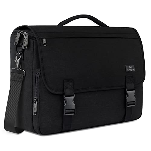 MATEIN Messenger Bag for Men, Teen School Bag Lightweight 17.3 inch Laptop Briefcase, Large Crossbody College Satchel Computer Work Office Bags with Shoulder Strap, College Student Gifts, Black - 17.3 inch - Black