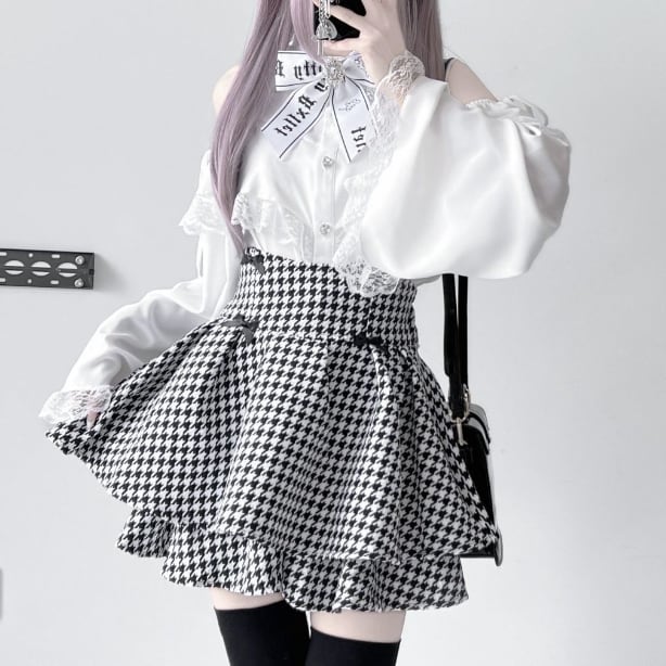 Sailor collar top & skirt set | M
