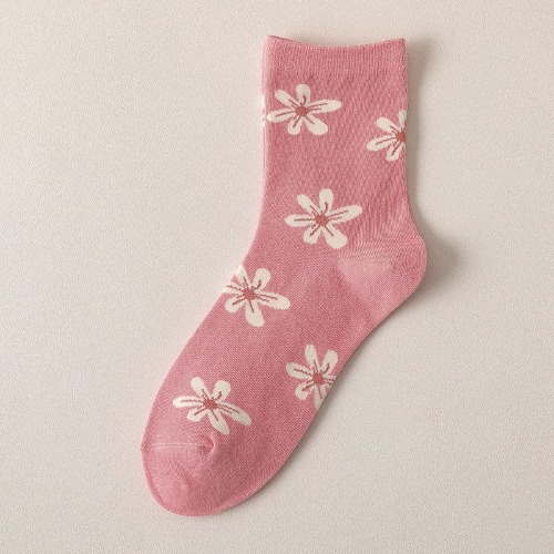 Spring Pink Floral Socks | Flowers
