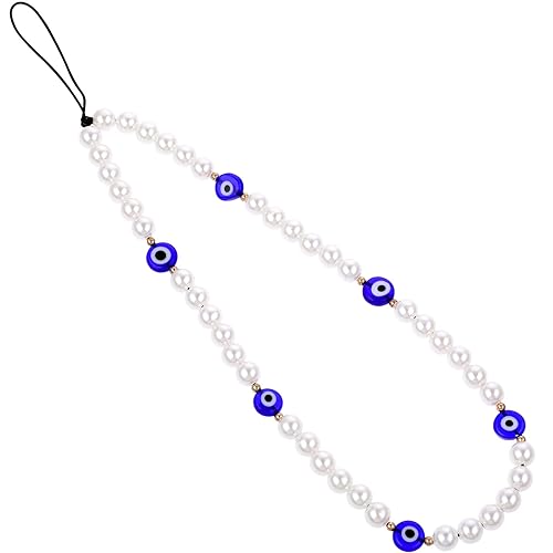 TIESOME Beaded Phone Charm, Evil Eye Beaded Lanyard Wrist Strap Face Beaded Phone Charm Handmade Phone Chain Strap Keychain for Men Women Girls Cell Phone String Strap (Set B) - Set B