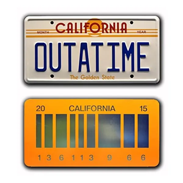 
                            Celebrity Machines Back to The Future | Outatime + 2015 | Metal License Plates
                        