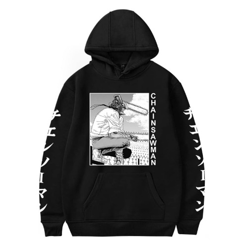 GBin Anime Chainsaw Man Hoodie Power Denji Makima Sweatshirt Jacket - Chainsaw Man-1 Large