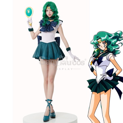 【In Stock】Anime Sailor Moon Cosplay Sailor Neptune Michiru Kaiou Battle Suit Cosplay Costume Premium Edition - M