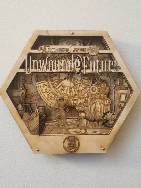 Professor Layton | Unwound Future | 3D Wooden Artwork PlaqueArts | Unforgettable gift for gamers
