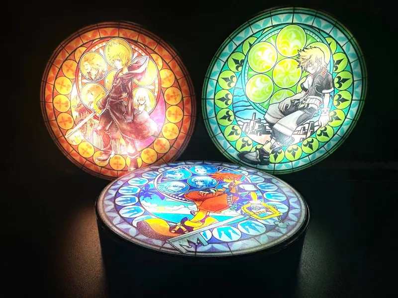 Kingdom Hearts Light up Station of Awakening - Night Lights - Kingdom Hearts 2 3 - Stained Glass - Geeky Gifts - Axel - Gamer Light - Lights
