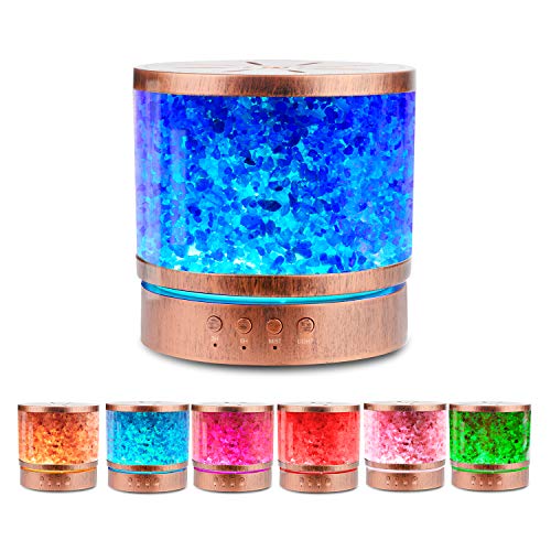 BWJBSW 400 ml Essential Oil Diffuser Himalayan Salt Lamp Ultrasonic Cool Mist Humidifier Aromatherapy Diffuser for Large Room 7 Colors Changing LED Night Lights Birthday Gifts - 7-color Diffuser
