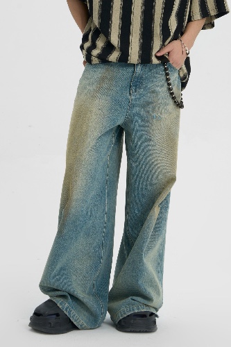 JHYQ RETRO WASHED WIDE LEG JEANS | L/32