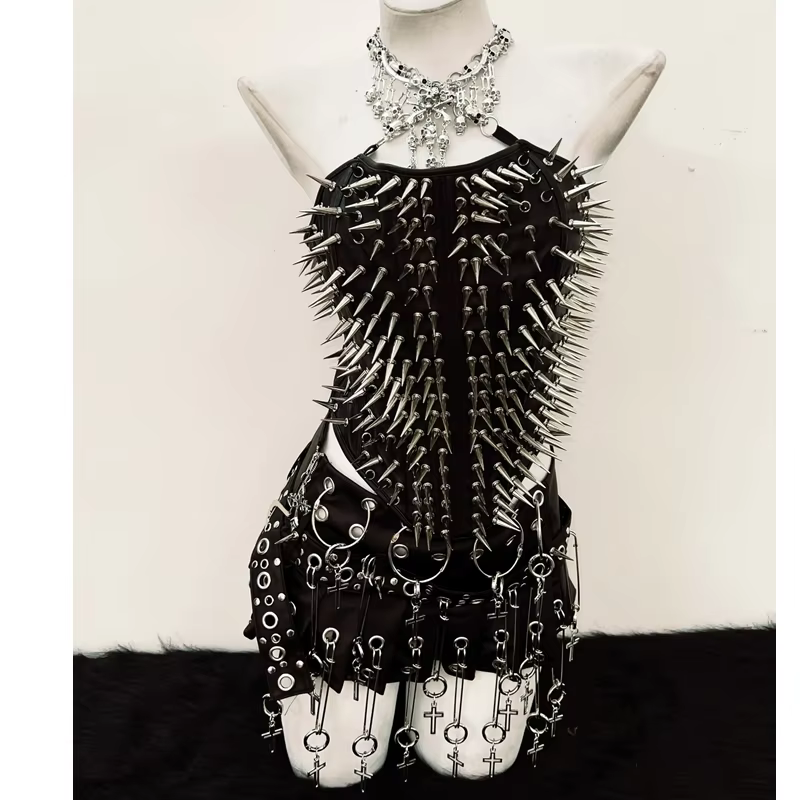 Gothic Tank Tops Punk Tank Tops y2k clothes y2k crop top gothic clothes Skull top vintage top halter top Rivet Tops y2k fashion - AliExpress 200000345