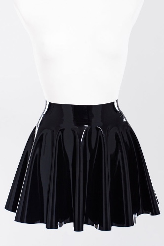 Latex fit-and-flare skirt | Default Title