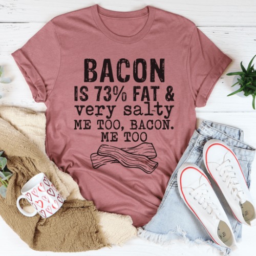 Bacon Fat And Salty Tee - Mauve / M