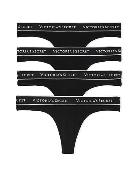 Victoria's Secret Logo Cotton Thong Panty Pack, Underwear for Women (XS-XXL)