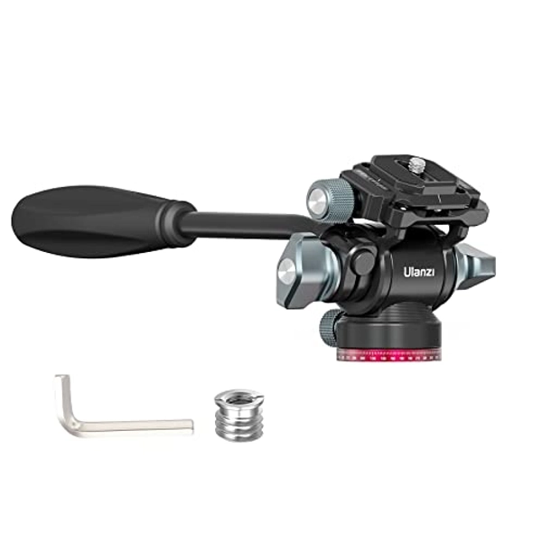 Video Fluid Head for Camera Tripod - ULANZI U-190 Mini Pan Tilt Head Small Panoramic Ball Head with Arca Swiss Quick Release Plate Lightweight Filming Equipment for Compact Camera Load up to 6.6lb/3kg