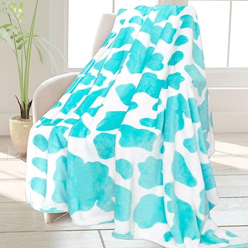 HSEEC Soft Blankets & Throws Fleece Blanket Throw Blue Couch Throw Blanket - Blue Cow - 50x60INCH(130 x150 cm)