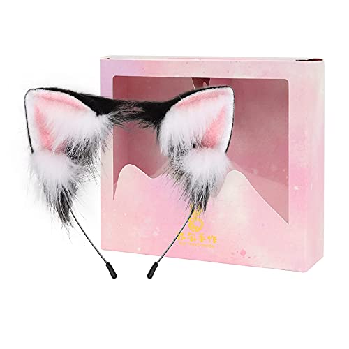 Cat Fox Wolf Ears Cosplay Long Fur Hair Headband Wolf Animal Anime Halloween Cosplay Costume for Girls - Bwp