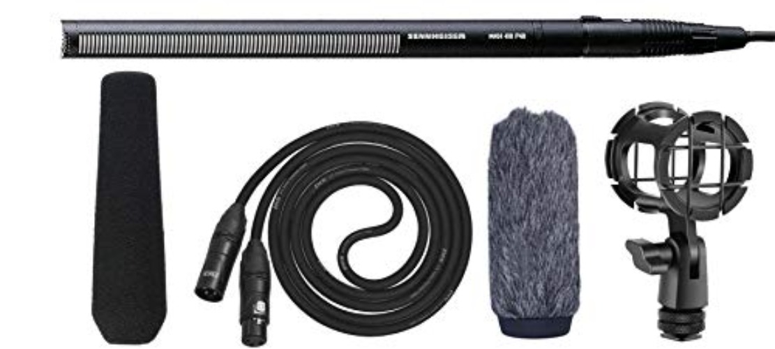 Sennheiser MKH 416-P48 Video, Cinema and Broadcasting Shotgun Microphone Complete Kit with LyxPro XLR Cable, Windscreen & Shock Mount Bundle