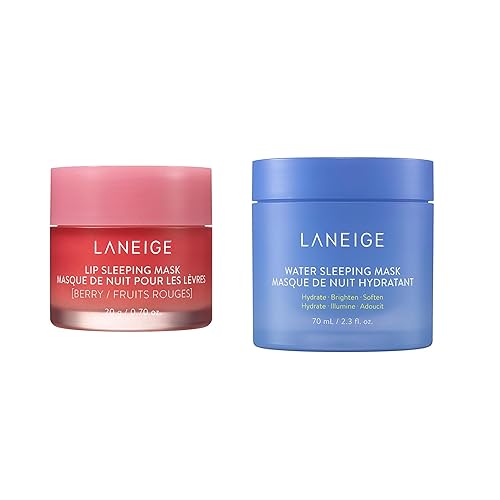 LANEIGE Lip Sleeping Mask Stocking Stuffer: Nourish, Hydrate, Vitamin C, Murumuru & Shea Butter, Antioxidants, Flaky, Dry Lips - Lip Sleeping Mask Berry + Water Sleeping Mask