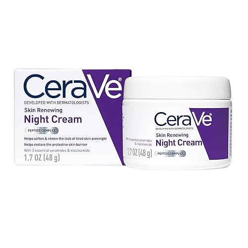CeraVe Skin Renewing Night Cream | Niacinamide, Peptide Complex, and Hyaluronic Acid Moisturizer for Face | 1.7 Ounce, Packaging may Vary - 1.7 Ounce (Pack of 1)
