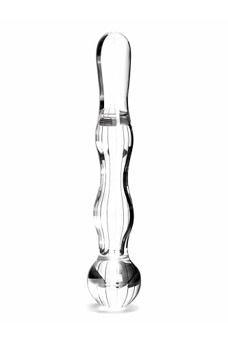 Ann Summers - 5" Glass Rippled Dildo, Temperature Play Sex Toy, Textured Dildo, Glass Sex Toy for Adults - Clear