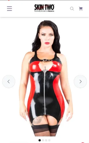 Latex suspender contrast dress