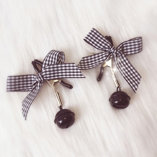 Plaid Babydoll Nipple Clamps - Black