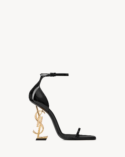 Sandali OPYUM in vernice con tacco dorato | Saint Laurent