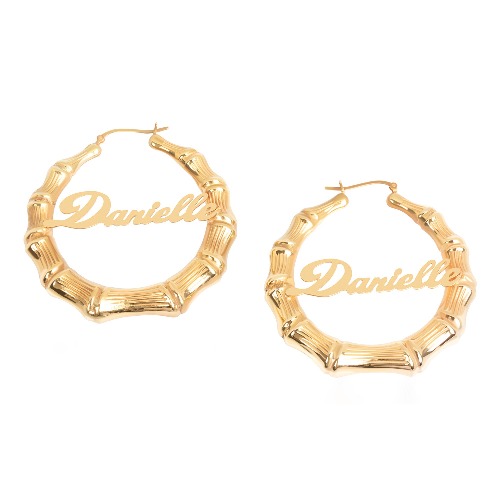 THE BAMBOO NAME HOOPS | Gold Vermeil
