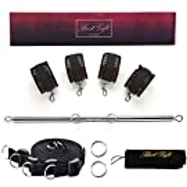 EXREIZST Adjustable Silver Spreader Bar with 4 Adjustable Brown Straps Expandable Tool Kit