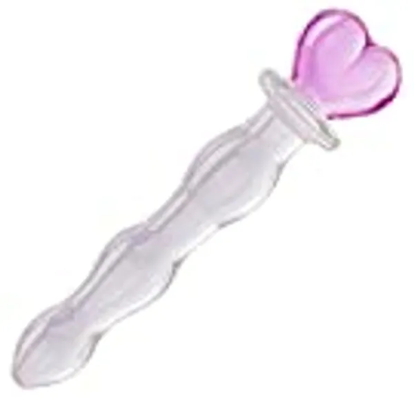 Crystal Glass Wand Dildo Penis - AKStore - Heart of Glass, Pink
