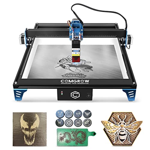 Comgrow Z1 Laser Engraver 10W Output Power, 24V Desktop 48W Laser Cutter and Engraving Machine with Eye Protection Compressed Laser Spot 0.08mm, 10000mm/min Diode Laser Cutting for Metal Wood - Z1 10W