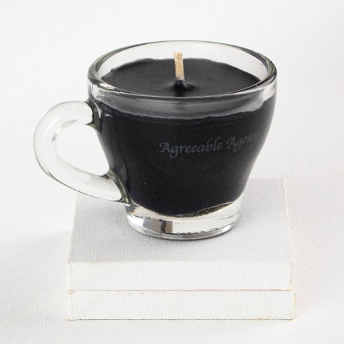 3 Mini Black Wax Play Teacup Candle