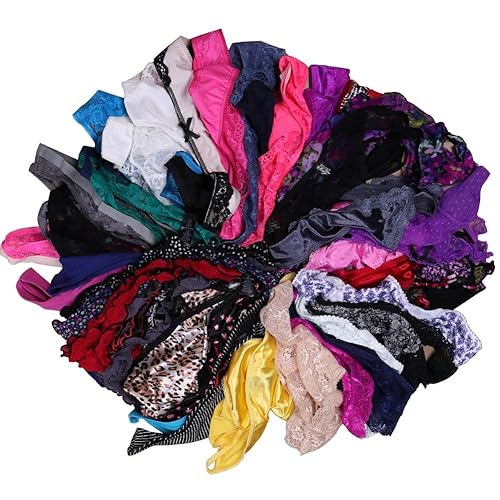 UWOCEKA Sexy Underwear, Kinds of Women T-Back Thong G-String Underpants Sexy Lacy Panties, 10 Pcs - Medium - 10 Pcs
