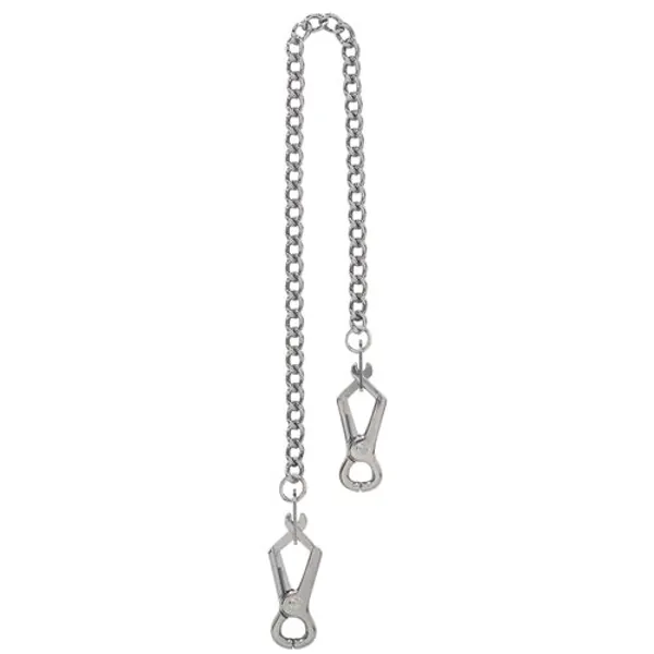 Spartacus Endurance Pierced Nipple Clamps with Link Chain, Silver