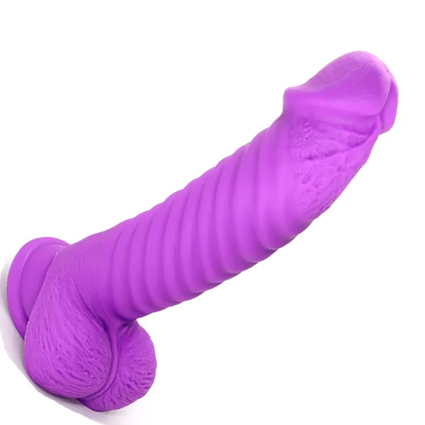 Xsinkom Realistic Dildo for Women, Ribbed-Anal Dildo with Strong Suction Cup, Body-Safe Soft Material Thick Silicone Dildo, G spot Dildo Stimulate for Beginner Pleasure & Throat Trainer Adult Sex Toys