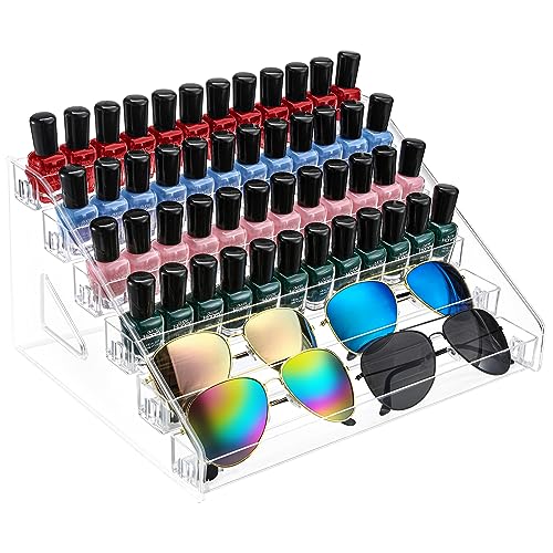 AusDaur Nagellack Aufbewahrung Organizer Regal 6-Tier Klar Farbständer Halter für Miniaturfarben Gel-Nagellack ätherischen Ölen und Sonnenbrille erfüllt Künstler und Schönheitsbedürfnisse