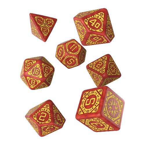 Q WORKSHOP Starfinder Dawn of Flame RPG Ornament Dice Set 7 Polyhedral Stukken