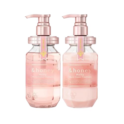 Generic &Honey Melty Moist Repair Shampoo & Treatment Set - Deep Nourishment and Revitalization - Organic Ingredients Perfect for Frizzy, Wavy, Curly Hair, Pink