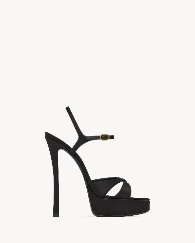 DEBBIE Platform Sandals in satin crepe | Saint Laurent | YSL.com