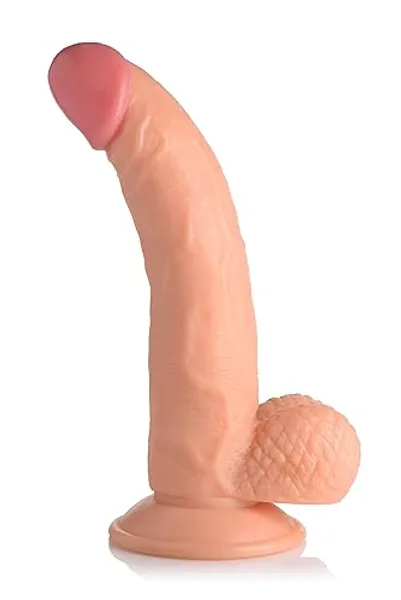 Pop Peckers 7.5 Inch Dildo with Balls - Light - 7.5 Inch - Light
