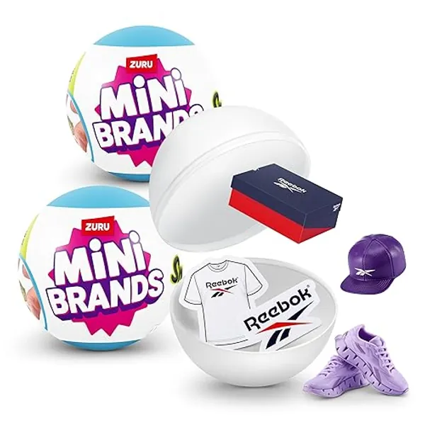 Mini Brands Sneakers Capsule 2 Pack by ZURU Real Miniature Sneaker Brands Collectible Toy, 2 Capsules of 5 Mystery Miniature Brands for Girls, Teens, Adults and Collectors (2 Pack) - 2 Pack - Modern