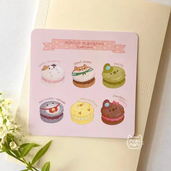 FFXIV Minion Macaron Menu Art Print | 4.75 x 4.75  Inch | glossy