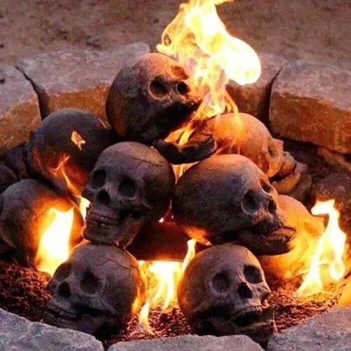 💀 Terrifying Human Skull Fire Pit 🔥